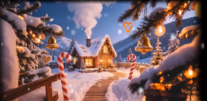 christmas gingerbread house snow candy cane winter projection for LED star projector