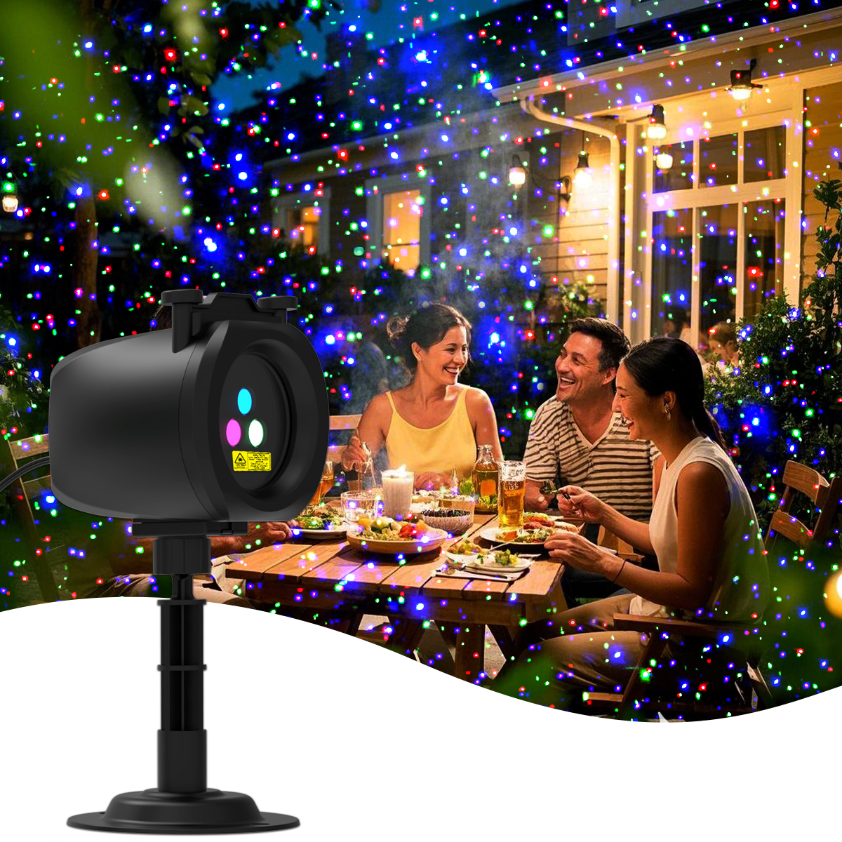 Twinkling starry sky RGB laser dots of outdoor Christmas laser projector light