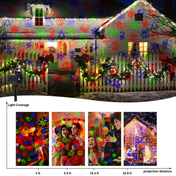 7 Wide coverage projection distance chart of Festlamp outdoor laser projector light