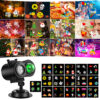 Festlamp Christmas projector light with 16 interchangeable holiday pattern slides for all seasons decor