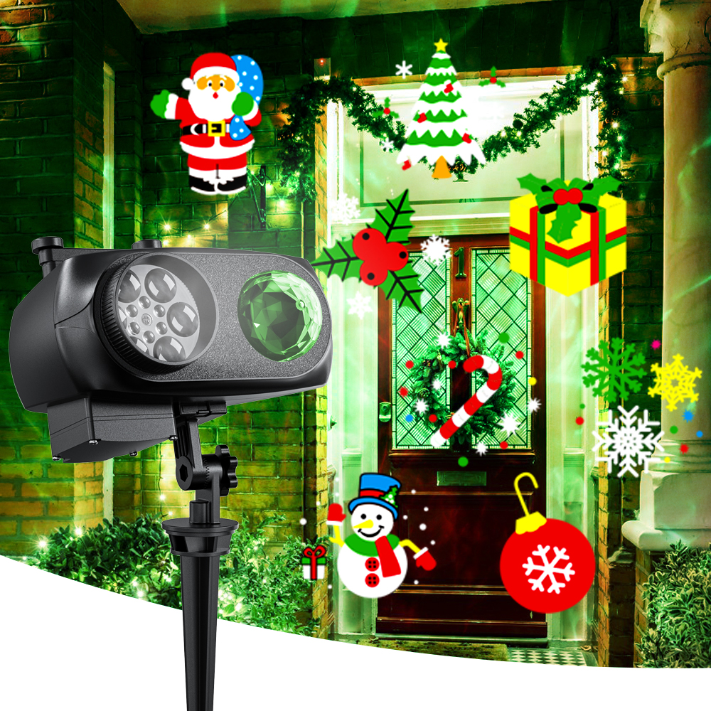 Waterproof Christmas projector light for outdoor front door lawn garden holiday decor