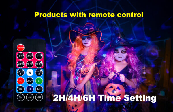 RF remote and 2/4/6h timer function of Christmas projector light holiday decoration lamp