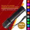 Black aluminum color changing atmosphere flashlight, 10 full RGB colors portable LED mood fill light real shot product main picture