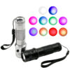 Silver & black color changing atmosphere flashlight with 10 RGB color light palette, portable multi-color LED mood fill light product picture