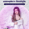Silver color changing atmosphere flashlight real shooting scene, soft pink purple RGB fill light for female fashion portrait and selfie photography