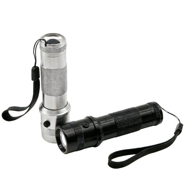Silver and black color changing atmosphere flashlight dual color set, portable 10 RGB LED mood fill light with anti-lost wrist lanyard