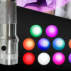 Silver color changing atmosphere flashlight full 10 RGB color palette chart, portable multi-color LED mood fill light all tone display product image
