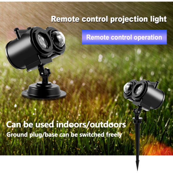 Dual installation Christmas laser light outdoor & indoor use, ground stake and wall mount base design