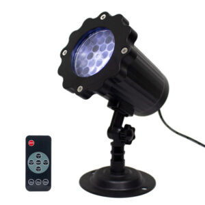 Festlamp Christmas Snowflake Projection Light Main Product Image Festlamp Christmas snowflake projection light main product shot, black indoor wall mount snow projector lamp with matching remote control, IP65 waterproof Xmas holiday decoration light on white background