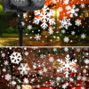 英文详情_08 Festlamp Dual Tube Snowflake Projector Light display effect, realistic falling snowflake projection for outdoor house wall and indoor dining room Christmas holiday decoration