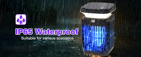 10 IP65 waterproof solar bug zapper works normally in rainy weather for outdoor multi-scene use