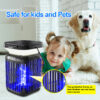 2 Solar mosquito killer lamp with protective grille, safe for kids and pets