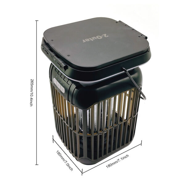 尺寸图 Solar mosquito zapper product dimension size drawing 180mm x 180mm x 265mm