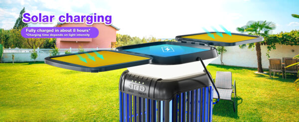 11 Solar charging panel for mosquito zapper, fully charged in about 8 hours under sunlight