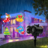 IP45 waterproof Christmas projector light outdoor Christmas pattern projection on house wall in rain