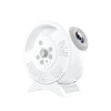 White 3D starry sky projector night light with built-in speaker and control buttons