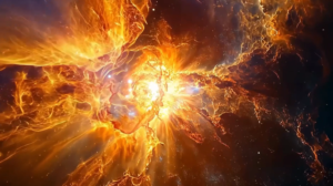 supernova explosion orange fiery cosmic nebula star field deep space projection for LED star projector