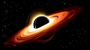 black hole orange accretion disk deep space star field cosmic science projection for LED star projector