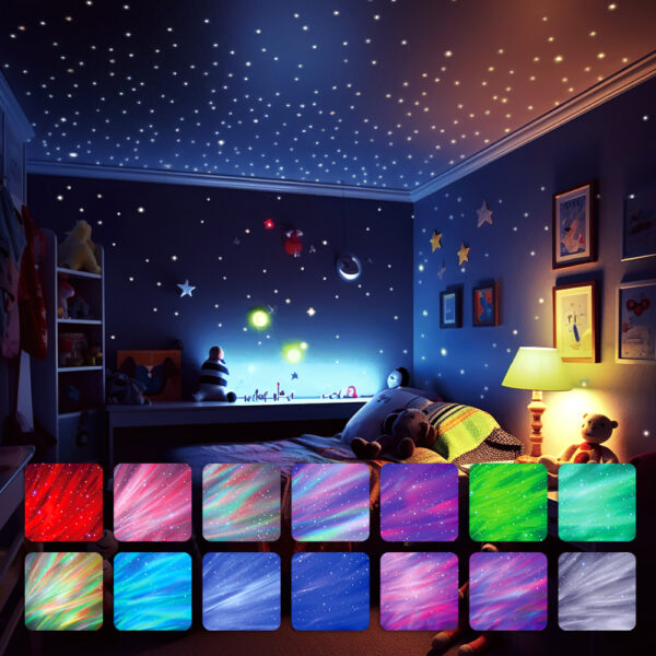 Amazing Festlamp White Laser Projector Lamp | 9 Modes Dual Lens Galaxy Aurora Star Night Light with Remote