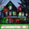 Festlamp outdoor Christmas laser projector light, red green 10 Christmas patterns laser light for house yard exterior holiday decoration
