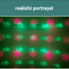 Realistic projection effect of Christmas laser light, red snowflake and green candy cane patterns wall display