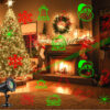 Festlamp indoor Christmas laser projector light, red green 10 Christmas patterns projection lamp for living room fireplace home Xmas decor