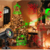 Festlamp indoor Christmas laser projector light with 10 red green Xmas patterns, home living room fireplace wall holiday decorative lamp