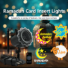Festlamp Ramadan Card Insert Lights, remote control Ramadan projector light with ground stake, EU plug, fade-proof interchangeable slides for Ramadan Eid outdoor home decoration