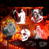Festlamp Halloween projector light outdoor yard display, spooky ghost skull grim reaper patterns Halloween light for house Halloween decoration
