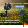 Ramadan Projector Light sun flower card insert light with remote control, dual installation base and ground stake, IP44 waterproof indoor outdoor multi-festival projection lamp